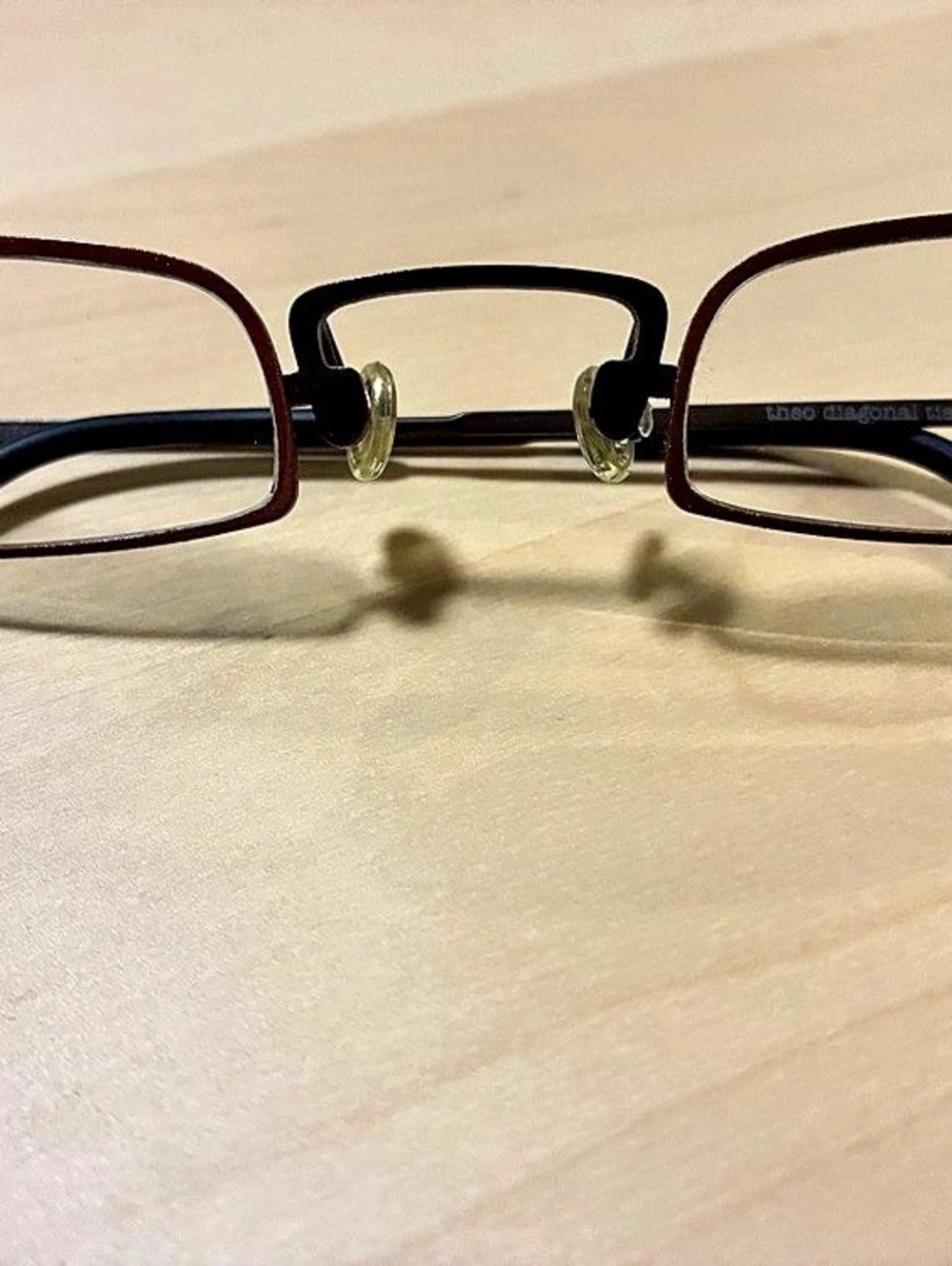 Theo Belgium "Diagonal Tie 2" Pure Titanium Eyeglass Frames - Color 115 (Rare)